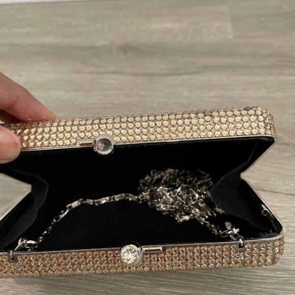 Gold Shiny Small Clutch/Crossbody Bag - Picture 9 of 11
